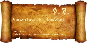 Veszelovszki Noémi névjegykártya